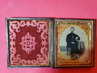 Clear 6th Plate Civil War Soldier Tintype