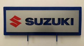Suzuki - Metal Dealership Sign - Double Sided - 22.  5” X 8.  25”