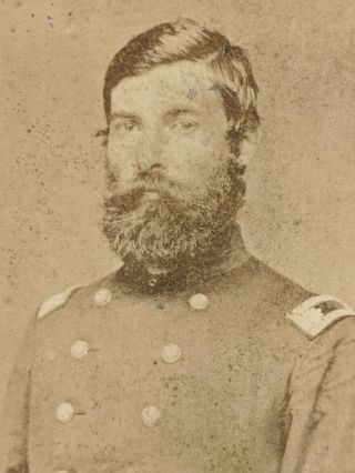 1862 Civil War CdV Lt.  Col Geo.  Sangster 47th NYSM Officer Photo Fort McHenry ID 2