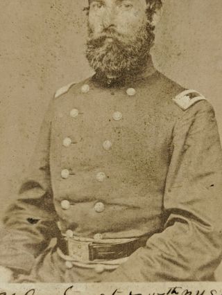 1862 Civil War CdV Lt.  Col Geo.  Sangster 47th NYSM Officer Photo Fort McHenry ID 3