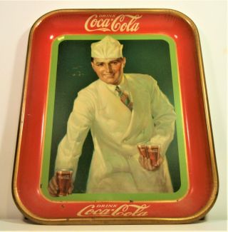 1927/1928 Coca Cola Coke Tray Soda Jerk Fountain Sales