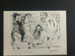 Pablo Picasso - Drawing & Charcoal Pencil Painting,  Art,  Signed Artwork,  Vintage