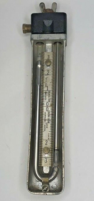 Vintage Meriam Instruments Absolute Pressure Gauge Manometer 12 " Inch Range Usa