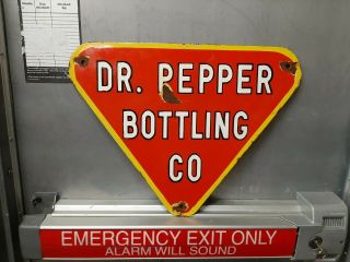 Dr Pepper Bottling Co Porcelain Delivery Truck Door Sign Soda Pop General Store