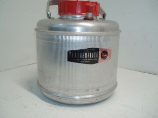 Vintage One Gallon Aluminum Featherlite Poloron Thermos Jug Water Usa Camping
