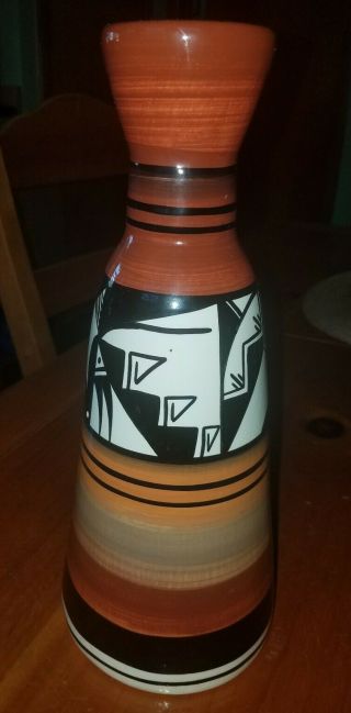 Ute Mountain Native American Pottery Vase Signed Marijayne Hight 33 11.  5 "