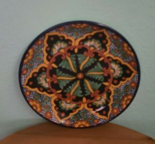 Talavera Pottery Decorative Wall Decor Dinner Plate 11 3/4 " Diameter Blue Green