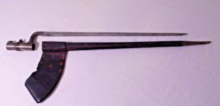 Civil War Period Socket Bayonet W/ Belt Hangar Leather And Brass Tipped Sheath