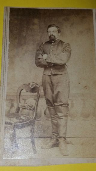 Rare 1860s Council Bluss Iowa Civil War Soldier Cdv By Female Photographer