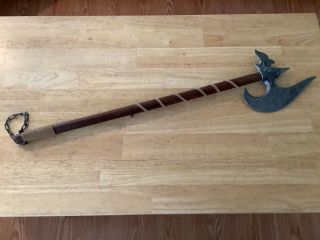 Medieval Battle Axe W/spike Cast Iron Forged Blade Repo Wall Decor Re - Enactments