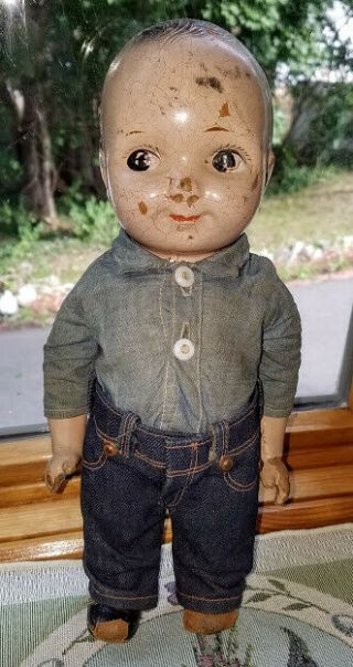 Vintage 1940s Early Buddy Lee Doll Denim Lee Jeans W/chambray Shirt - Needs Tlc
