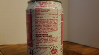EXTREMELY RARE Half Empty - Factory Error 1992 Tab Clear can - Coca - Cola 2