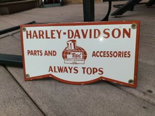 C.  1958 Harley Davidson Sign Parts And Accessories Tops Harley Shop Rare