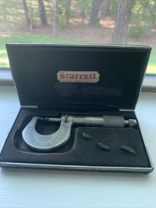 Vintage Starrett Micrometer No.  1230 1 " In Case (901)
