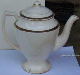 Vintage Sebring Pottery Co.  Etched 14 Kt Design Coffee Pot With Lid