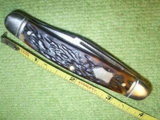 Vintage Western Usa 426 Pocket Knife Carbon Steel Blades Delrin Handle Stockman