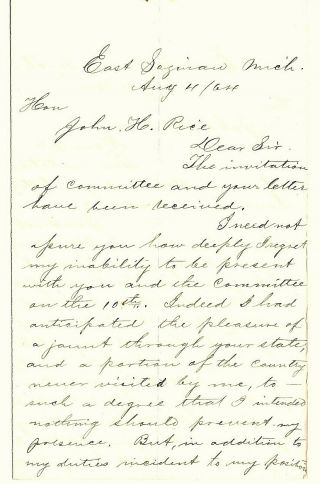 Civil War John Driggs Autograph Letter 1864 Took Lincoln 