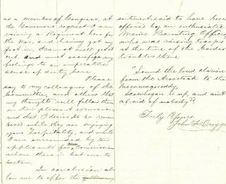 CIVIL WAR JOHN DRIGGS AUTOGRAPH LETTER 1864 TOOK LINCOLN ' S BODY TO SPRINGFIELD 2