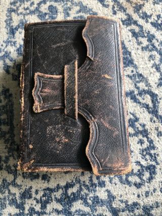 1865 Pocket Bible Civil War Era Leather With Strap