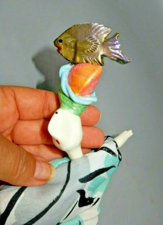 Poupee Millet Doll Made In France Hand Painted Pablo 1988 Mermaid With Fish Hat