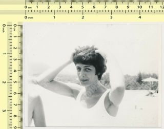 Short Hair Abstract Portrait Hairy Armpits Woman Lady Vintage Photo
