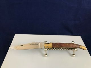 Laguiole Pocket Knife 3 Pin Wood Handle W/ Brass Bolsters
