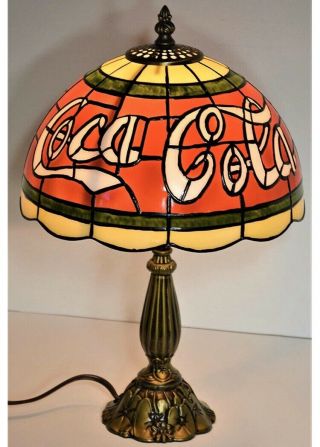 Coca Cola Stained Glass Style Accent Lamp 3