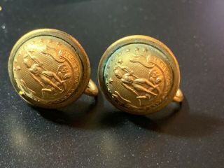 Civil War Confederate Button Pair 15mm Made By Horstmann Bros Made Into Earrings