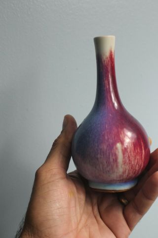 Wonderful Small Chinese Flambe Glazed Ceramic Vase 2