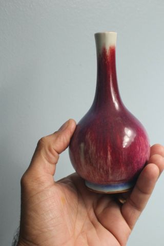 Wonderful Small Chinese Flambe Glazed Ceramic Vase 3