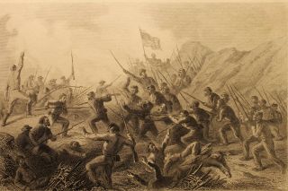Petersburg,  Fight In The Crater,  Seige Of Vicksburg,  Engraving 1865