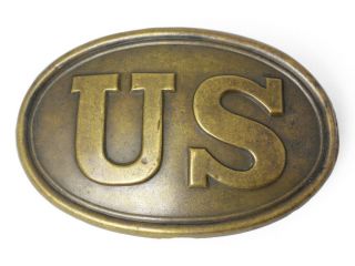 Civil War Period Oval Us Enlisted Belt Plate Iron Studs