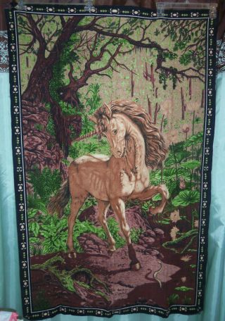 Vintage Unicorn Wall Tapestry Fabric Print 100 Cotton