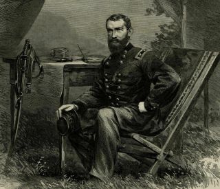 Major General Philip Sheridan Civil War Union Leader 1864 wood engraved print 2