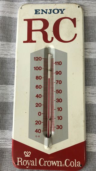 Vintage Metal Royal Crown Rc Cola Soda Thermometer 14” Rc Cola Wow