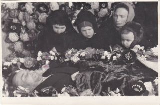 1963 Post Mortem Funeral Dead Man Corpse In Coffin Surreal Kids Russian Photo