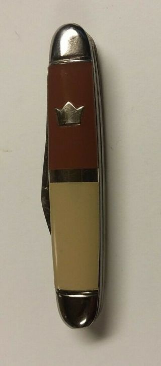 Vintage Imperial Folding Pocket Knife Rare Two Tone - Brown/white - Prov Ri Usa