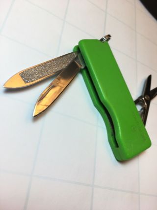 Victorinox Swiss Army Keychain Knife - Classic - Rectangular Scale - Green