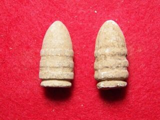 2 Excavated Civil War.  54 Cal.  Confederate Sharps Ringtail Bullets - Manassas