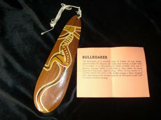 Australian Bullroarer Hand Painted Aboriginal Artifact Queensland Australia C