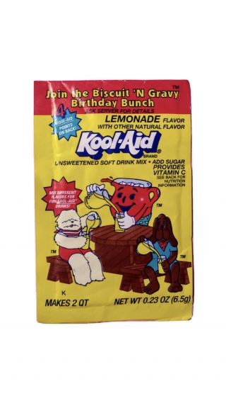 Very Rare 1990’s Bob Evans Kool - Aid Biscuit N Gravy Lemonade Flavor Drink Packet