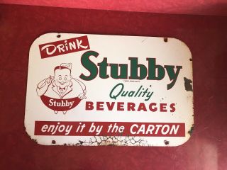 Stubby Soda Drink Rack Topper Tin Sign Advertising Root Beer 10 X 15 Pop