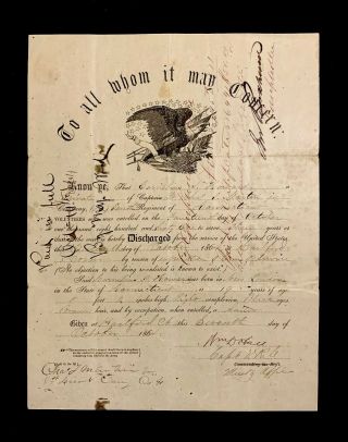Civil War Discharge Document 1864