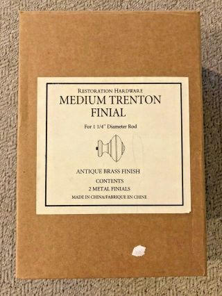Restoration Hardware Medium Trenton Finial Antique Brass Finish Set Of 2
