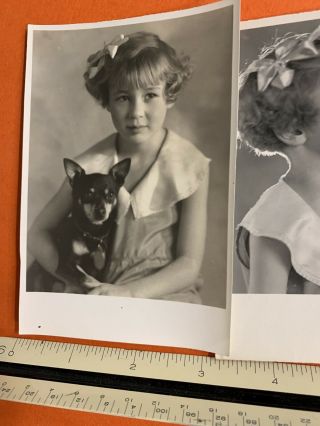 Vintage Portrait Photographs.  Sweet Girl And Her Dog.  Oakland,  Ca