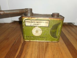 Vintage Texaco Half Gallon Motor Oil Gas Station Advertising Oil Can
