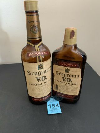 Vintage 1970’s Seagrams Vo Canadian Whisky Pint Bottle 750ml Bottle Empty