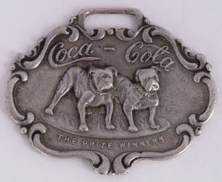 Coca Cola Sterling Silver Key Chain Fob Medal Token Bulldogs The Prize Winners