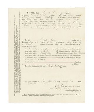 1866 Discharge For Civil War Vet Private Samuel Rivers,  7th U.  S.  Infantry
