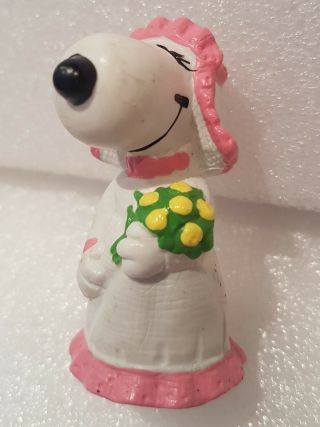 Very Rare White Vintage Belle Bride Snoopy Pvc Figure Peanuts United Feature